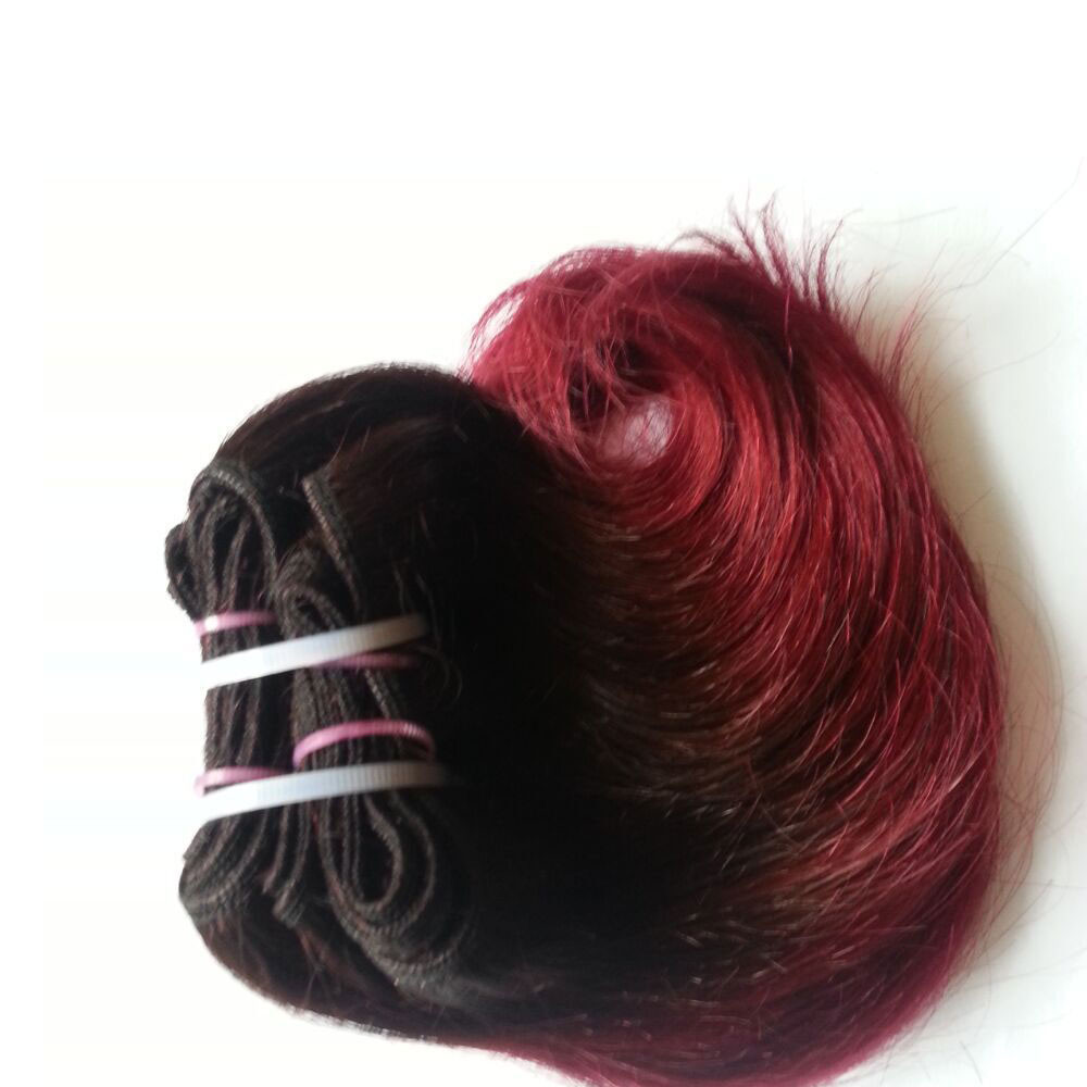 8 Inches Wholesale Ombre 1B/99J Curl Brazilian Hair Snail Weave