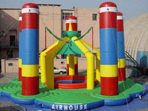 Quality Flame / UV Resistant Airhouse Inflatable Bungee Trampoline , Inflatable Amusement Park wholesale