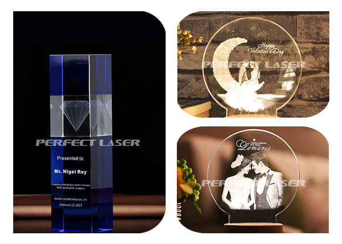 Automatic 3D Glass Crystal Laser Engraving Machine With Semiconductor Laser Source And Long Life