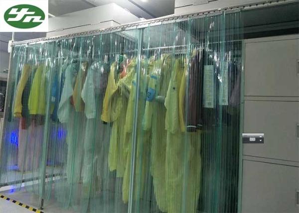 Anti - Static Curtain Vertical Clean Room Garment Cabinet Stoker For Electronic