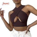 Halter Neck Wrap Crop Top 200gsm Solid Cami Tank Tops RGS