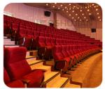 Collapsible 2 Seater Cinema Hall Chairs Anti Electrostatic Medium Hardness