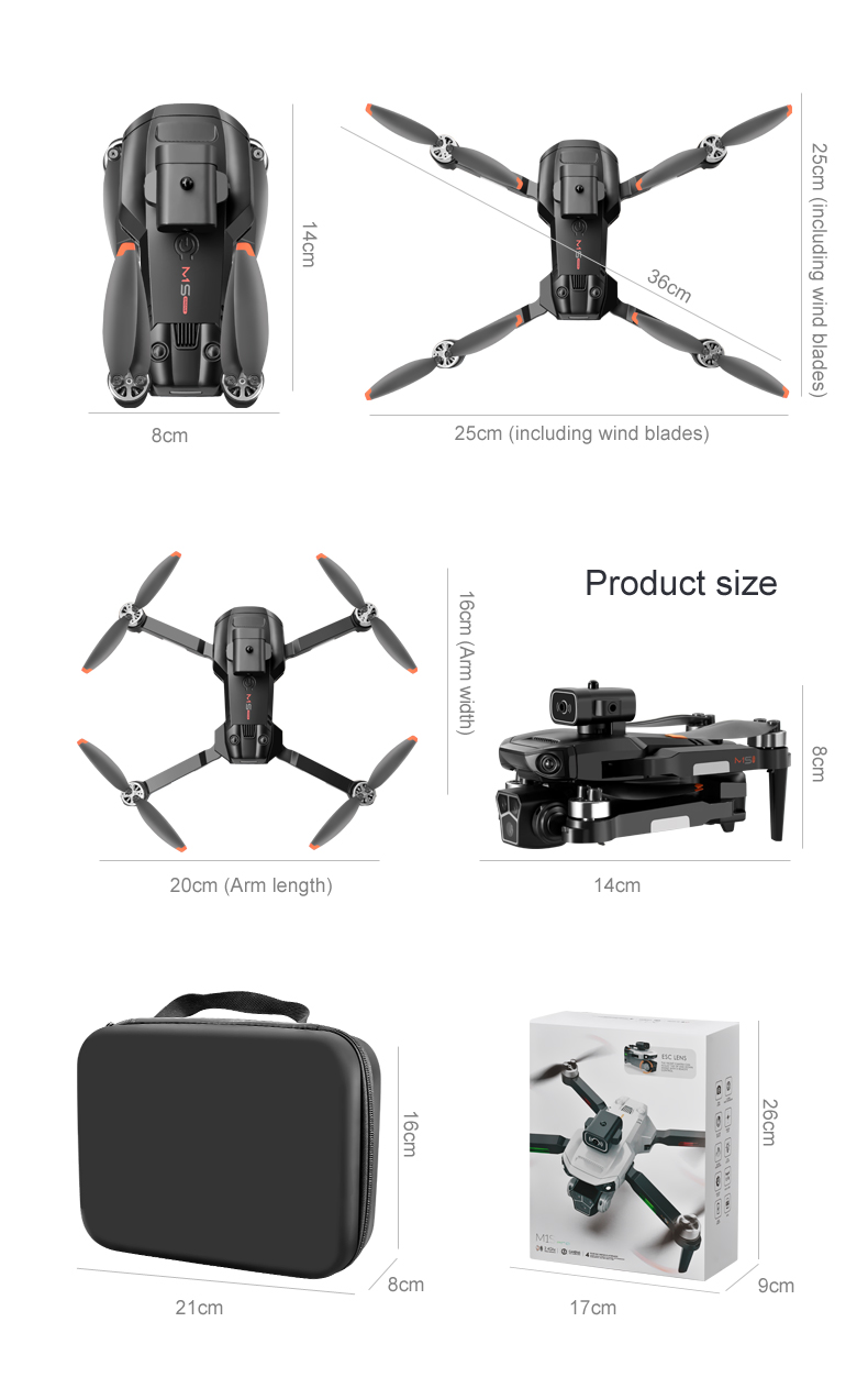 Remote Control M1s Drone with Gesture Photo Mv Video Wifi Obstacle Avoidance 4k Hd Camera Gps Foldable Quadcopter Toy