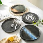 Irregular Rustic Black Porcelain Dinnerware
