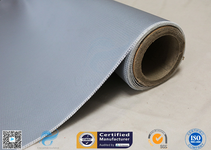 Waterproof 40/40g 18oz 0.45mm Silicone Coated Fiberglass Fabric 260℃ Gray Color