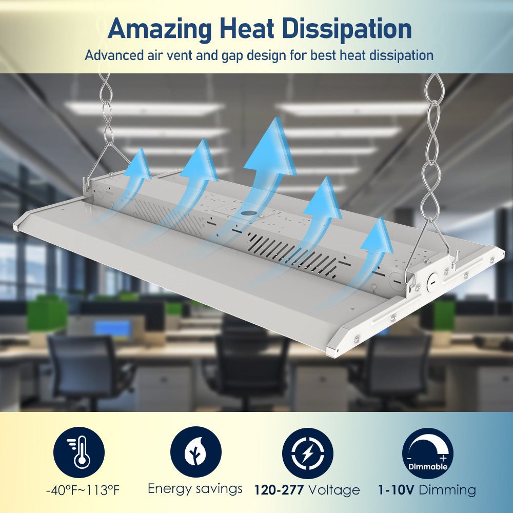 80-400W Dimmable LED Linear High Bay Light for Warehouse Lighting