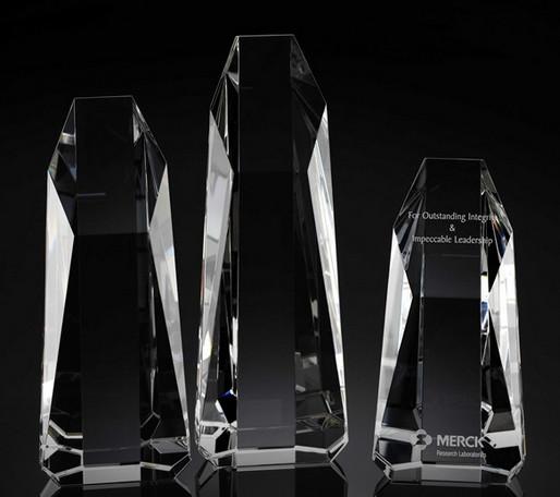 excalibur crystal tower award/3d laser engraving tower crystal award/tower