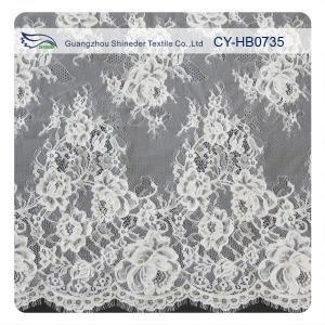 Quality Heavy Corded Eyelash Wedding Dress Lace Fabric , Eco-Friendly wholesale