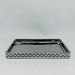 Glass bathroom accessories round shape with Ion plate and diamone pattern luxury