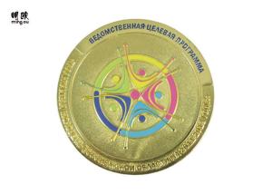 Quality Shiny Gold Finishing Custom Military Challenge Coins Tokens OEM / ODM wholesale