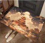 Cartoon Building Crystal Velvet Floor Carpets For Sofa Bedroom And Living Room