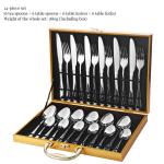 Sustainable 24pcs Silverware Set Stainless Steel Hotel Wedding Flatware Spoon