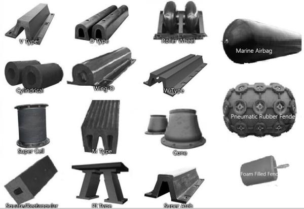Cheap French Warships Rubber Elements Marine Rubber Fender for Dock , CCS ISO 17357 for sale