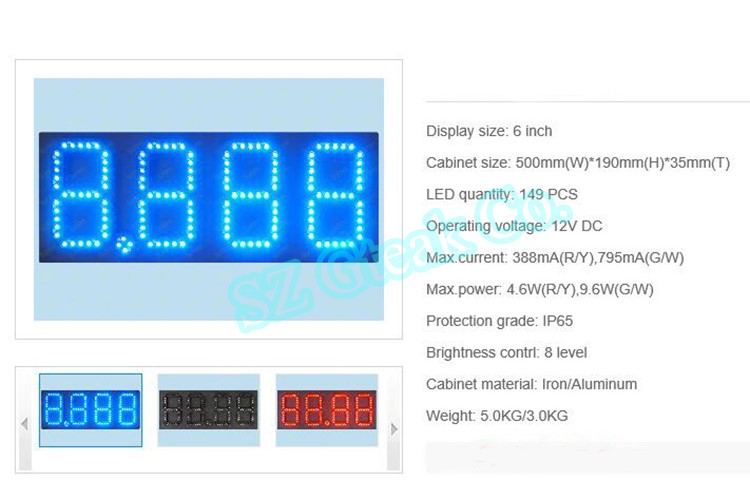 customized 7 segment stadium clock led display