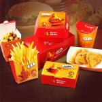 Yason Printed Fast Food Paper Box Takeaway Food Containers For Hamburger Chips