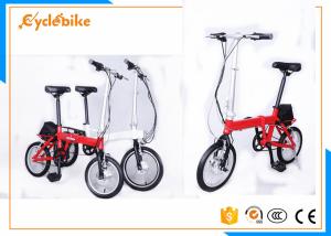 Quality Red / White Small Folding Electric Bicycle 20 × 4.0 Slide Proof Tyres wholesale