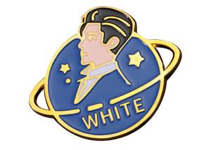 Quality Zinc-alloy lacquered metal brooch pin badges cartoon university logo words OEM wholesale