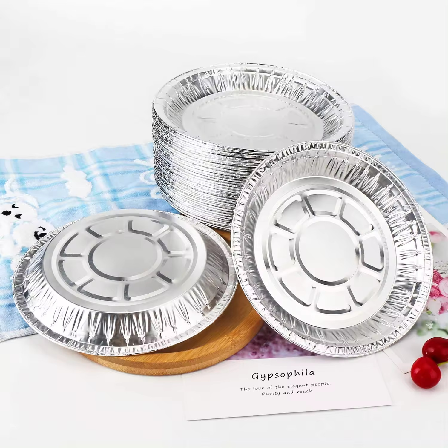 Round Aluminum Foil Pizza Baking Pans / Trays With Plastic / Foil / Paper Lid