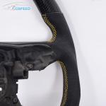 Yellow Stripe Ford Carbon Fiber Steering Wheel Black Leather 350mm