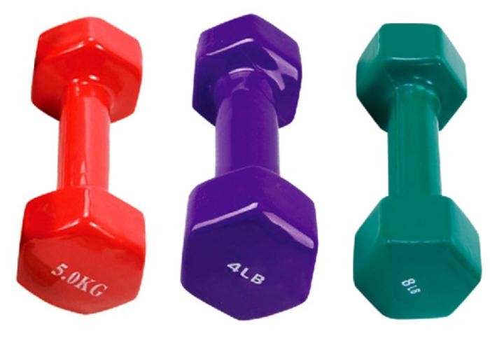 Fashion Gym Weights Dumbbells , Black PU Dumbbells With Stainless Handle