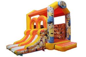 Quality Minions Commercial Bounce House Slide Combo In 5x4.5x4m / Customized Size wholesale