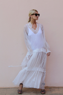 Clothing Fashion Women See-Through Sexy Beach Cover Up Dresses