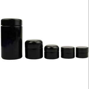Quality Leakproof Glass Black Cosmetic Jars 8.8oz 35oz wholesale