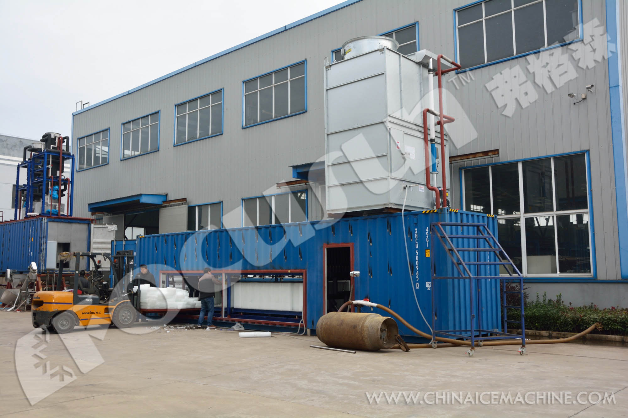 Blue Painting 30Tons Block Ice Machine for Ice Plant After Service Video Technical Support