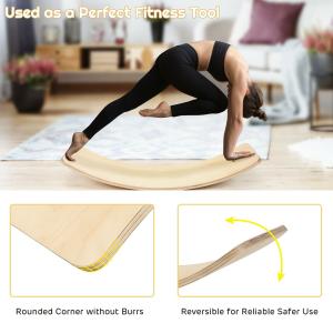 Quality Fitness Wooden Curvy Baby Kids Training Wobble Balance Board wholesale