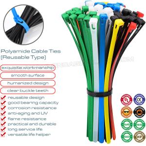 Quality Plastic Loosable Cable Tie 7.6x200mm, Polyamide (Nylon) 66, 94V-2 Reusable Cable Tie (50lbs) for Wire Management wholesale