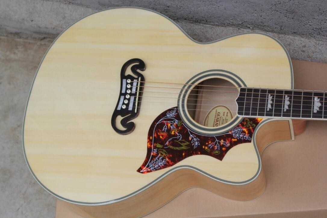 2018 New CUSTOM G200 acoustic guitar Cutaway G200 electric acoustic guitar H-Bird pickguard