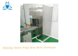 Quality Automatic Raising Doors Air Shower Pass Box With Conveyor Rollers Stainless Steel 304 wholesale