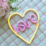 Love Heart Wall Hanging Decor LED Neon Sign Light Wedding Christmas Party Home