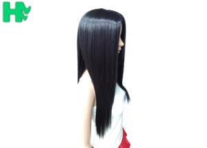 Quality Side Bang Black Long Synthetic Wigs High Temperature Fiber Material For Young Women wholesale