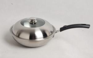 Quality Stainless steel wok by tri-ply cookware SHONLI-F-04,30cm with bakelite handle wholesale