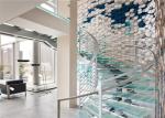 Modern Curved Basement Stairs Laminated Tempered Glass Luxury Staircase Design
