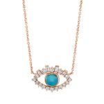 18K Gold Plated Baguette Cubic Zircon 925 Sterling Silver Women's Evil Eye