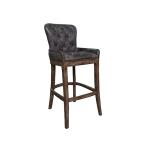 Martine Tufted Back Leather Counter Stool Chair With Wooden Legs