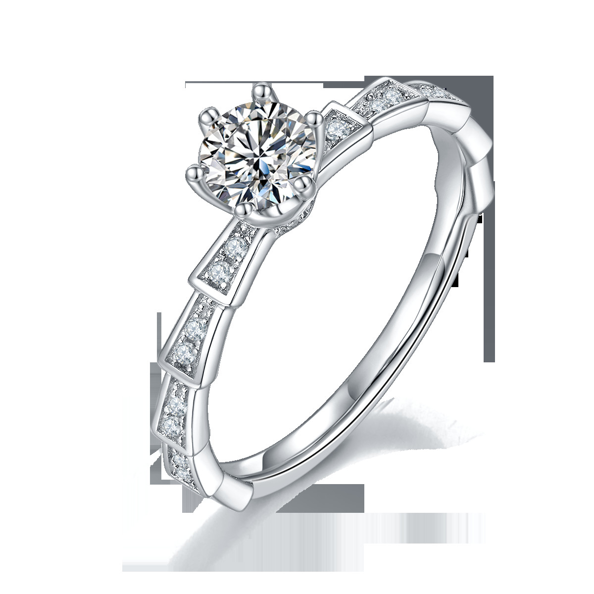 White Moissanite Unique Sytle And Sapphire Platineve Diamonds Jewelry Women Ring