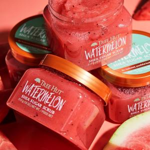 Quality Dry Skin Watermelon Shea Sugar Scrub Natural Body Exfoliator 510g wholesale