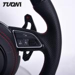 Black Perforated Leather Carbon Fiber Steering Wheel For Audi