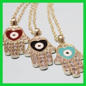 Quality Vintage Khamsa Fatima Hamsa Hand Necklace Judaica Evil Eye Pendant Kabbalah 2013 Brand wholesale