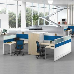 Quality 2 4 6 Person Modern Cubicle Workstation Metal Frame With Wardrobe wholesale