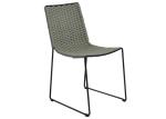 Outdoor Restaurant Iron Light Green Dining Metal Rope Chair For Patio