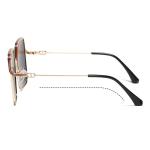 Women'S Metal Frame Sunglasses Polygonal Driving UV Blocking TAC Lens