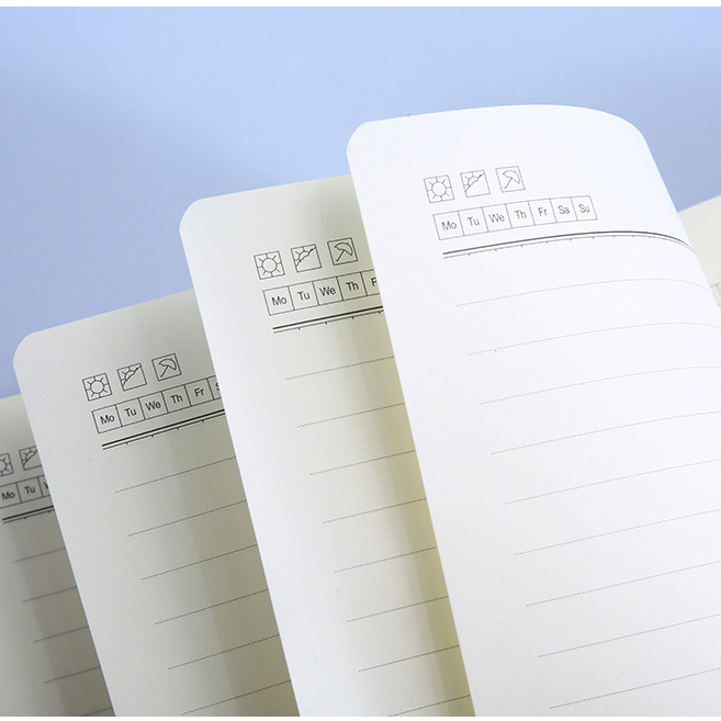 A5 Thread Sewing Pu Leather Custom Logo Work Agenda Budget Simple Design Notebook