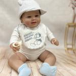 Unisex onesie bodysuit with bib 100% cotton organic jumpsuit knitted baby romper