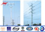 High Tension Steel Utility Pole , Electric Transmission Line Tower Galvanized