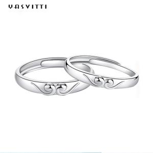 Quality 925 Silver Gold-Plated Couple Rings Engagement Wedding Anniversary Silver Rings wholesale