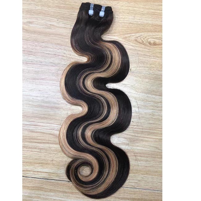 SDD Piano Color Body Wave Human Hair Bundles Highlight Single Donor Raw Hair Super Double Drawn Vietnamese Hair Bundles
